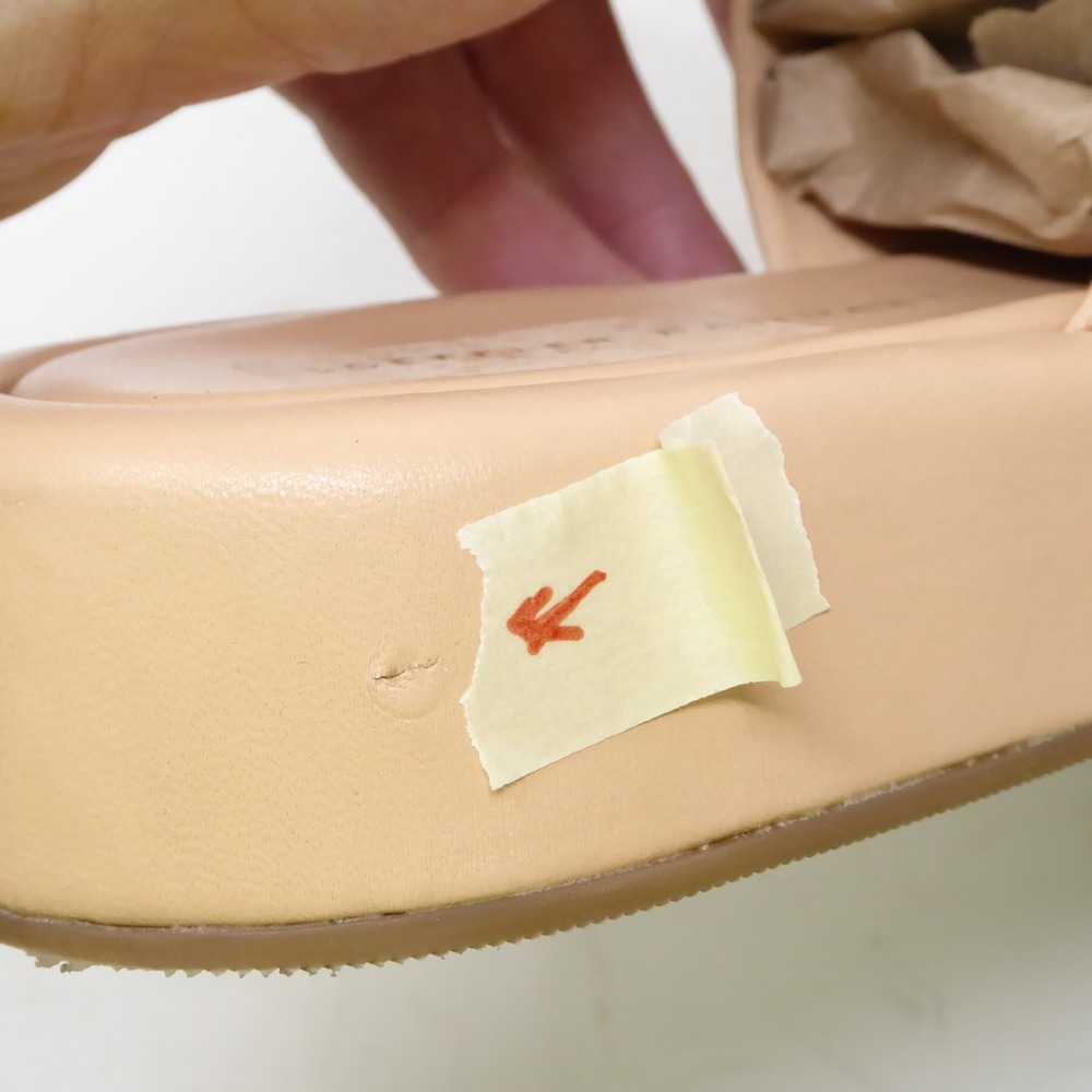Loeffler Randall Deryn Slide Sandals Tan Leather Square Toe Platform Womens 11 - Picture 3 of 10